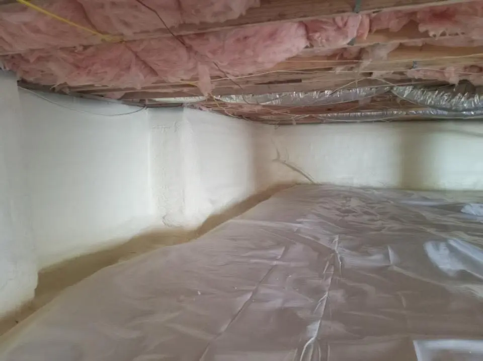 Crawl space encapsulation with closed-cell spray foam for Roof Waterproofing in Markham